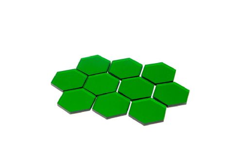 Transparent Green 34mm Hex Tiles for Terraforming Mars